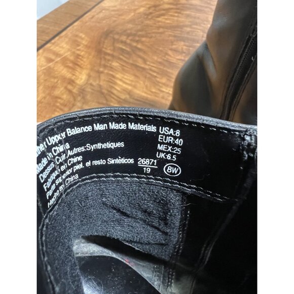 Vtg Y2K Women’s 8 W Predictions Square Toe Black Leather Ankle Boots Friends - Picture 6 of 6